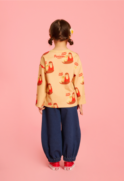 BEBE DE PINO All over parisien friends long sleeve tee