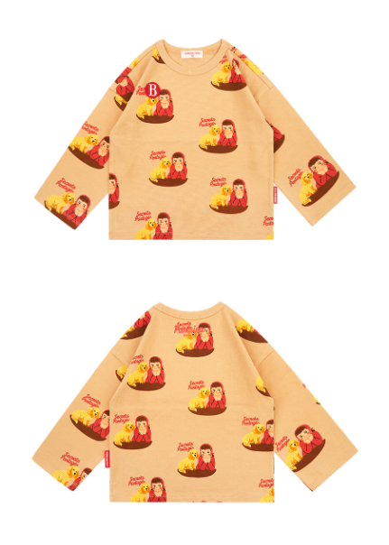BEBE DE PINO All over parisien friends long sleeve tee