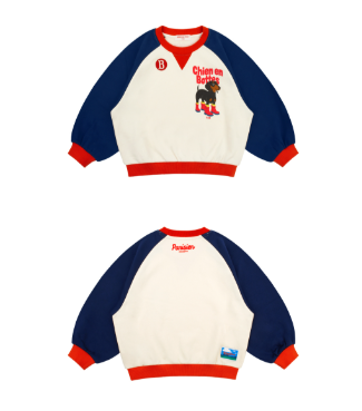 BEBE DE PINO Doberman color block raglan sweatshirt