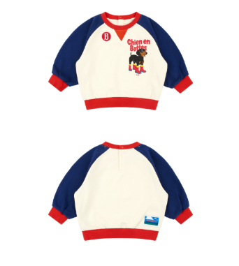 BEBE DE PINO Doberman color block raglan sweatshirt