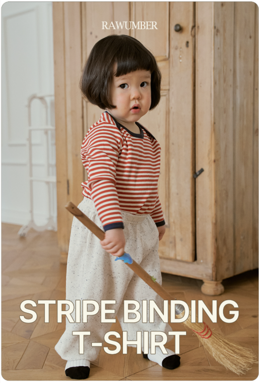 RAWUMBER Stripe binding shoulder t-shirt
