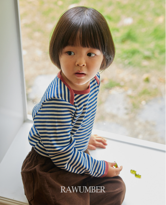 RAWUMBER Stripe binding shoulder t-shirt