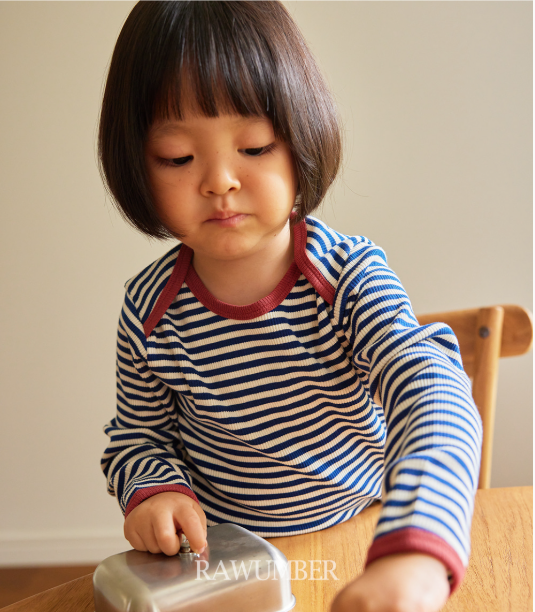RAWUMBER Stripe binding shoulder t-shirt