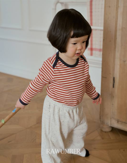 RAWUMBER Stripe binding shoulder t-shirt