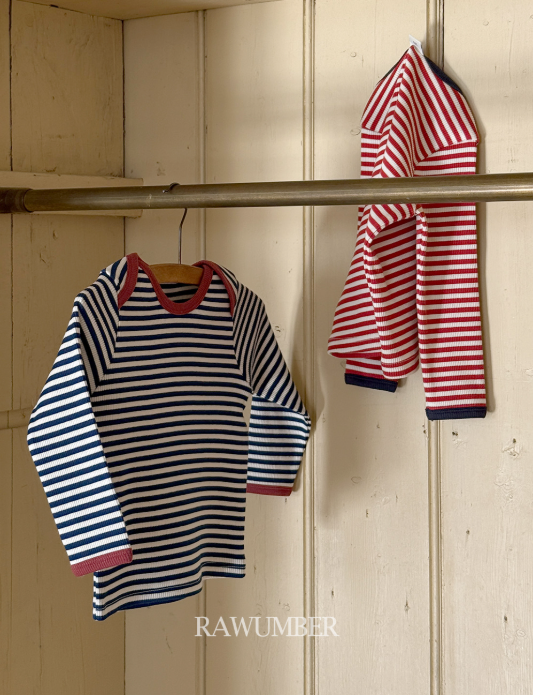 RAWUMBER Stripe binding shoulder t-shirt