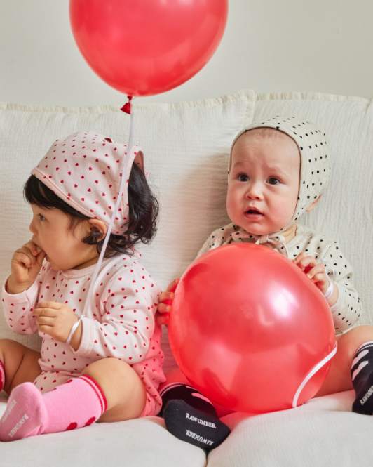 RAWUMBER Heart kong baby suit
