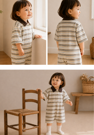 UBMOM Essen collar stripe suit