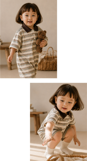 UBMOM Essen collar stripe suit