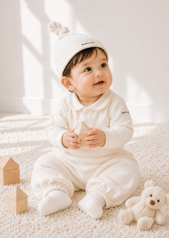 UBMOM Bebe blanc beanie