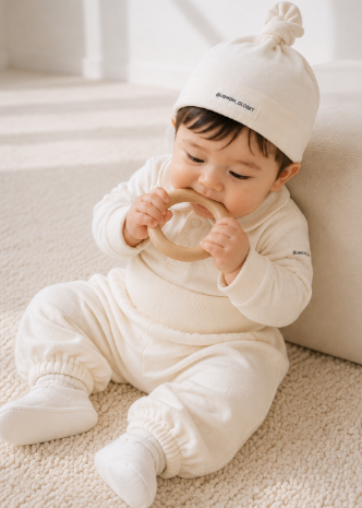 UBMOM Bebe blanc beanie