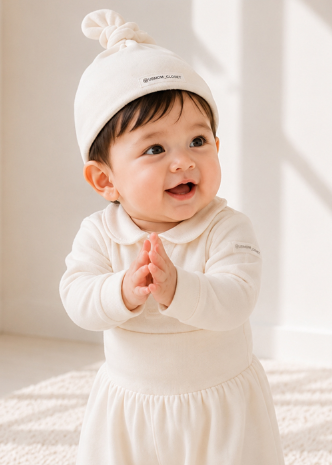 UBMOM Bebe blanc beanie
