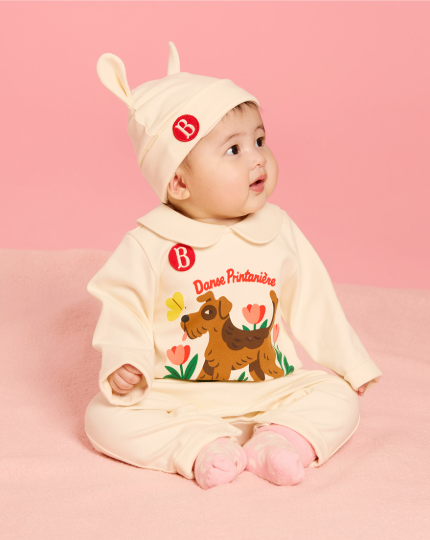 BEBE DE PINO Schnauzer newborn overall set