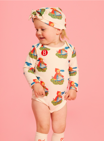 BEBE DE PINO All over garden girl baby bodysuit set