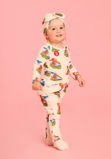 BEBE DE PINO All over garden girl baby bodysuit set