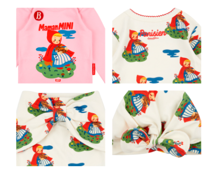 BEBE DE PINO All over garden girl baby bodysuit set