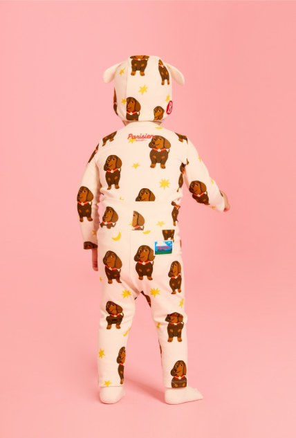 BEBE DE PINO All over dachshund baby bodysuit set
