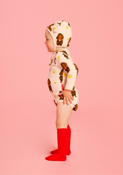 BEBE DE PINO All over dachshund baby bodysuit set
