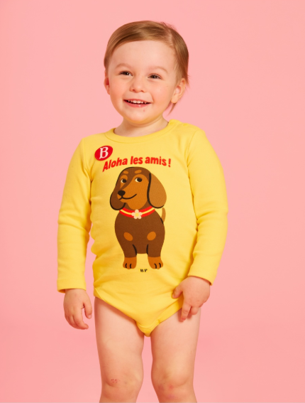 BEBE DE PINO All over dachshund baby bodysuit set