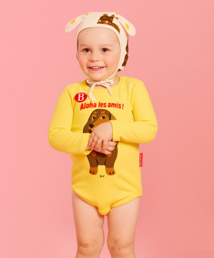 BEBE DE PINO All over dachshund baby bodysuit set