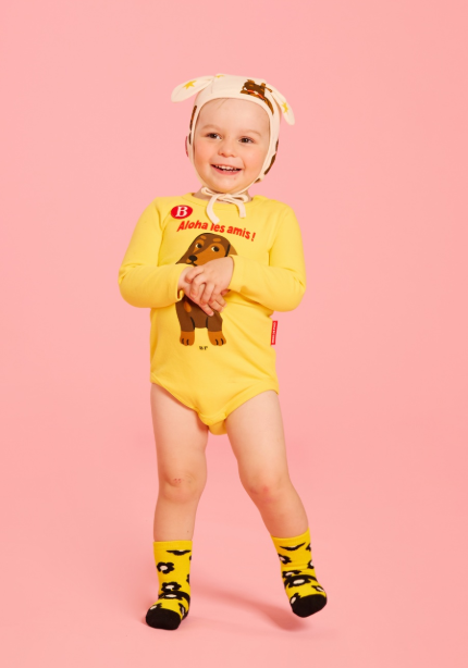 BEBE DE PINO All over dachshund baby bodysuit set