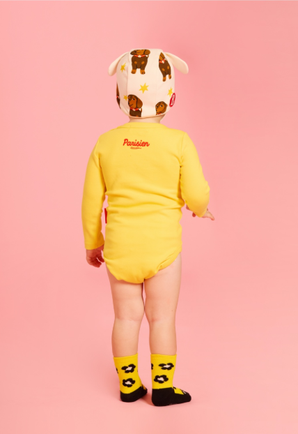 BEBE DE PINO All over dachshund baby bodysuit set