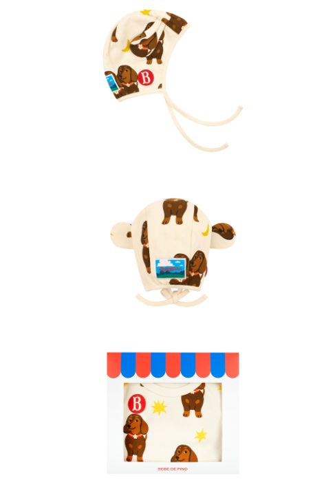 BEBE DE PINO All over dachshund baby bodysuit set