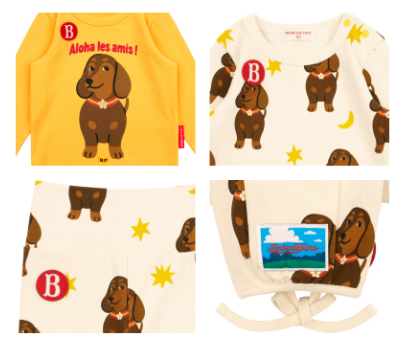 BEBE DE PINO All over dachshund baby bodysuit set