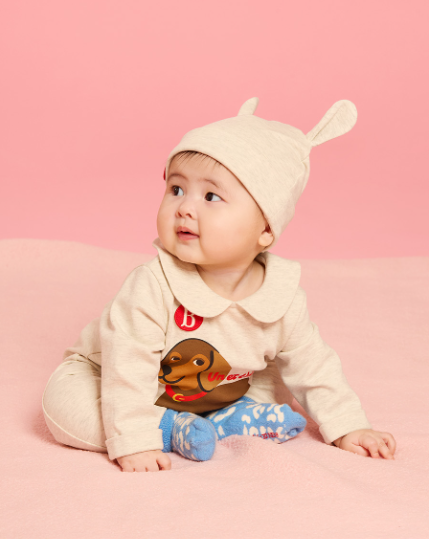 BEBE DE PINO Dachshund newborn overall set