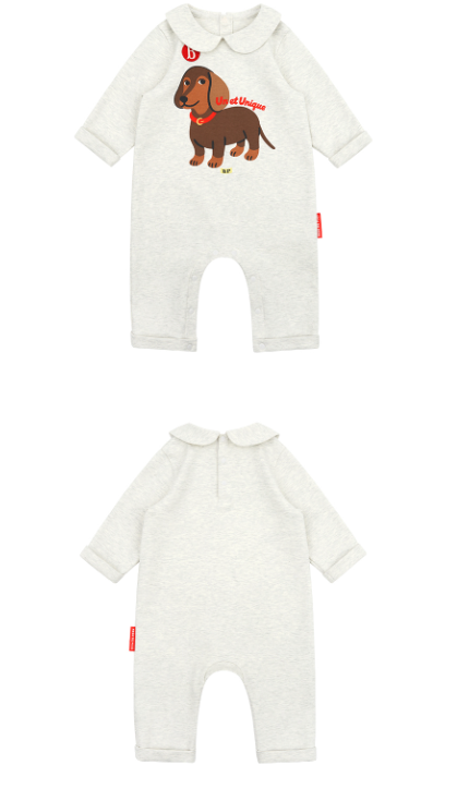BEBE DE PINO Dachshund newborn overall set