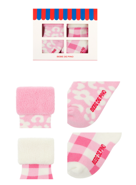 BEBE DE PINO Parisien pink newborn socks set
