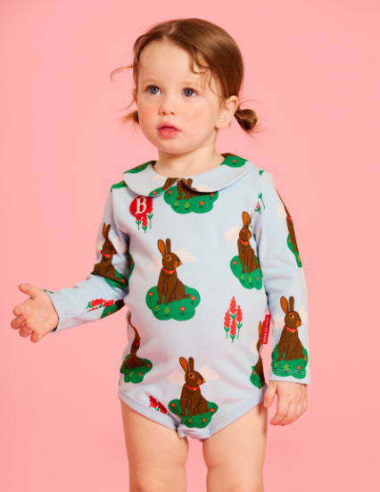 BEBE DE PINO All over rabbit baby bodysuit set