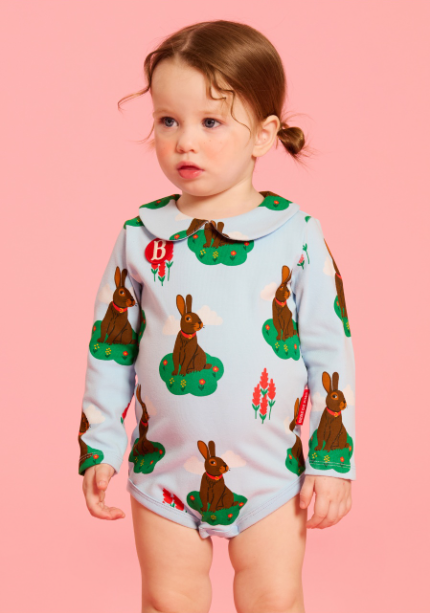 BEBE DE PINO All over rabbit baby bodysuit set