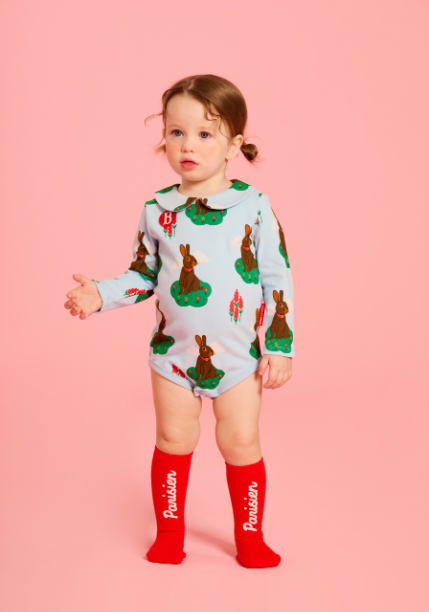 BEBE DE PINO All over rabbit baby bodysuit set