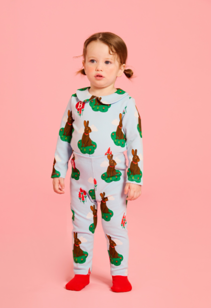 BEBE DE PINO All over rabbit baby bodysuit set
