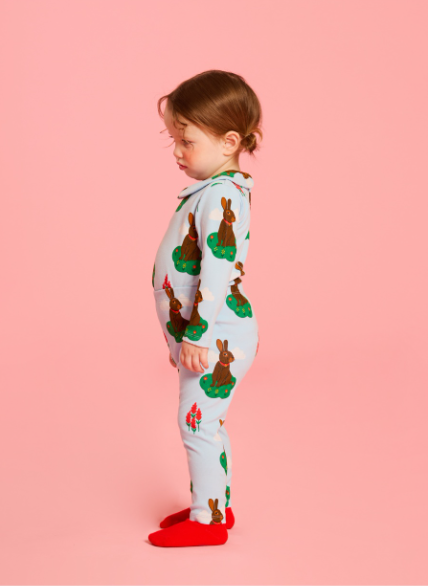 BEBE DE PINO All over rabbit baby bodysuit set
