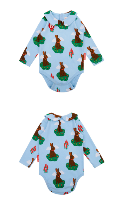 BEBE DE PINO All over rabbit baby bodysuit set