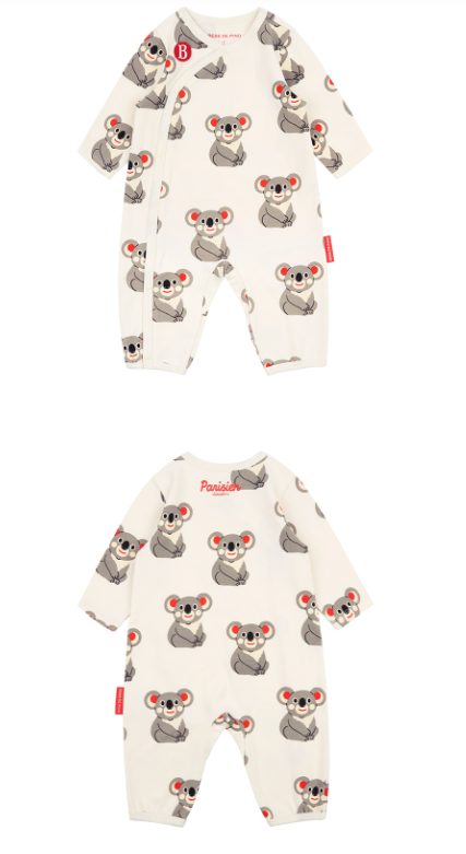BEBE DE PINO All over koala newborn overall set