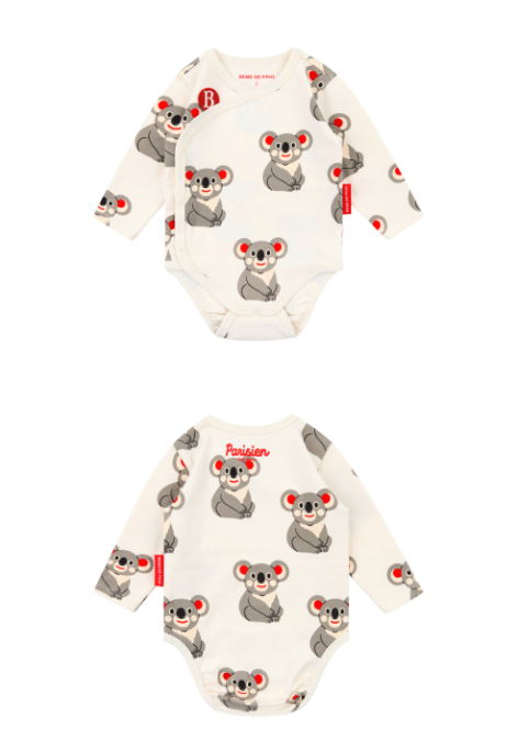 BEBE DE PINO All over koala newborn overall set