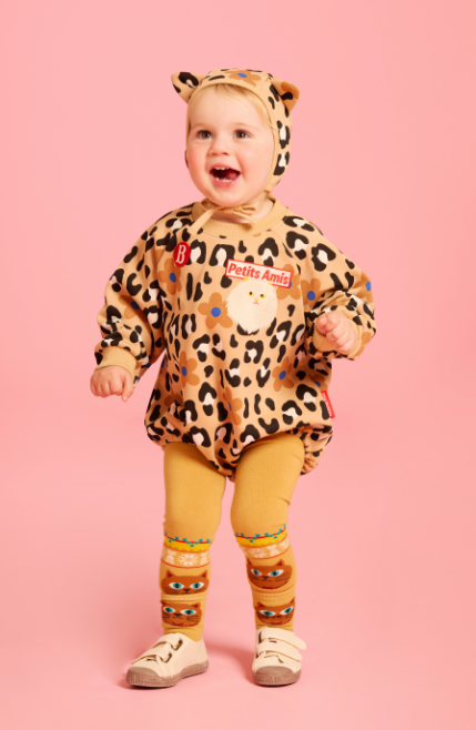 BEBE DE PINO All over leopard baby bodysuit set