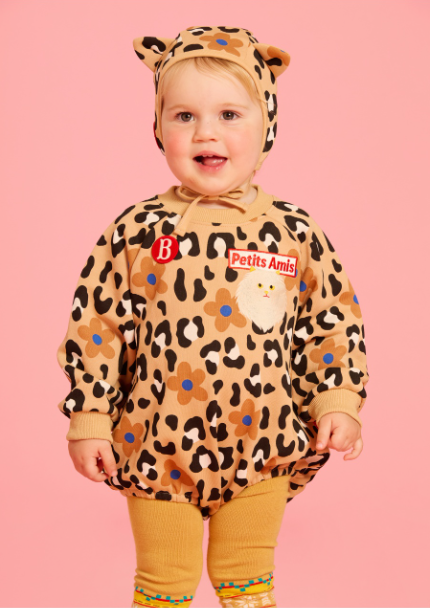 BEBE DE PINO All over leopard baby bodysuit set