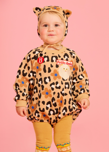 BEBE DE PINO All over leopard baby bodysuit set