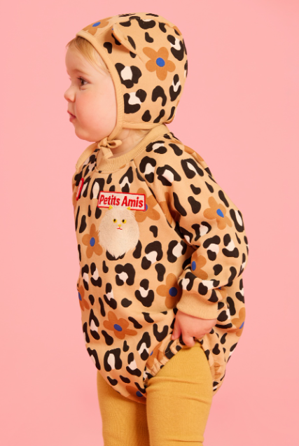 BEBE DE PINO All over leopard baby bodysuit set