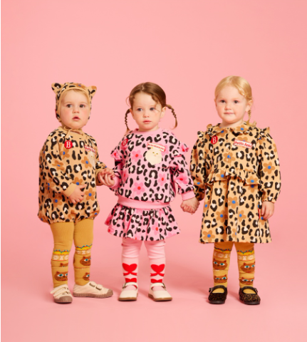 BEBE DE PINO All over leopard baby bodysuit set