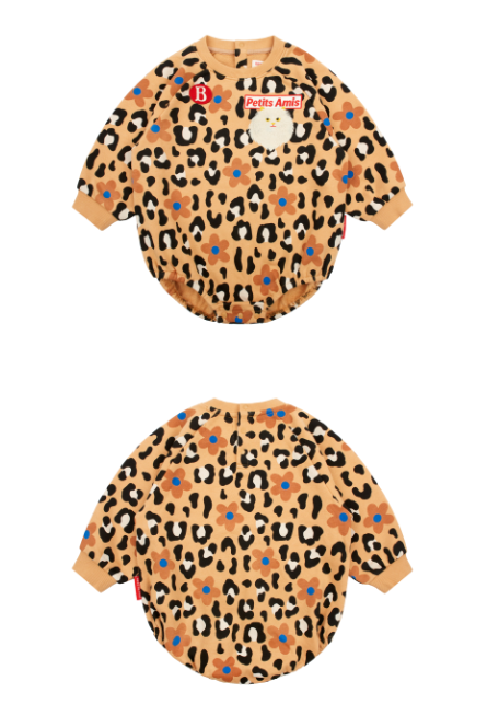 BEBE DE PINO All over leopard baby bodysuit set