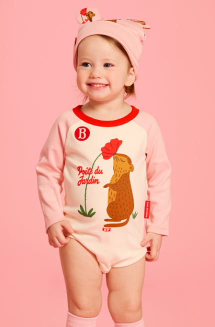 BEBE DE PINO All over squirrel baby bodysuit set