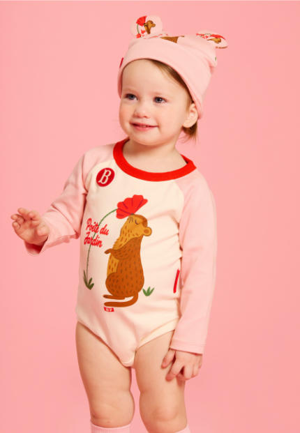 BEBE DE PINO All over squirrel baby bodysuit set