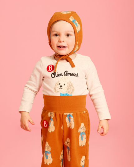 BEBE DE PINO All over poodle baby bodysuit set