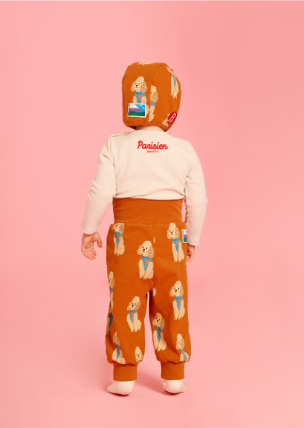 BEBE DE PINO All over poodle baby bodysuit set