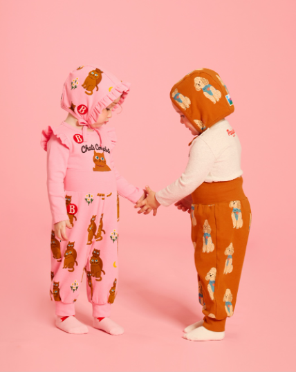 BEBE DE PINO All over poodle baby bodysuit set