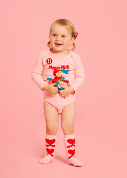 BEBE DE PINO Heart ribbon knee socks